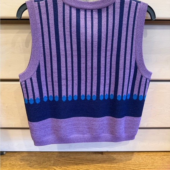 Lanhtropy Multicolor Floral Knit Sleeveless Sweater Vest Size S/M. - Picture 4 of 12